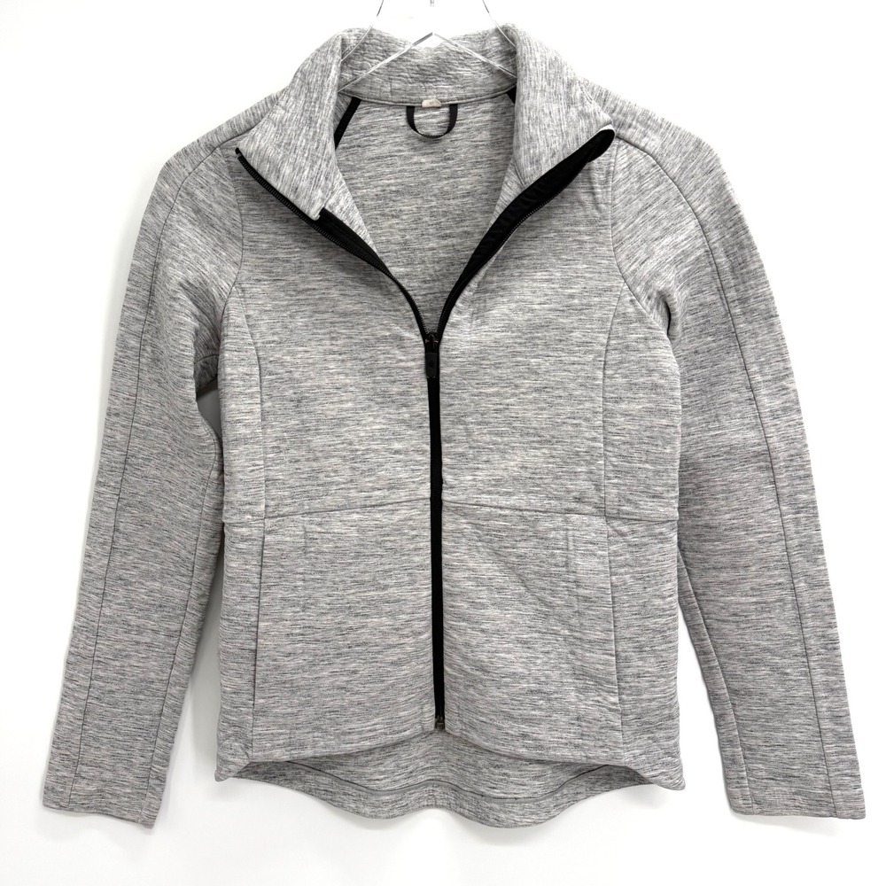 Lululemon Going Places Jacket Size 2 Gray Space Dye Full Zip Athletic Activewear